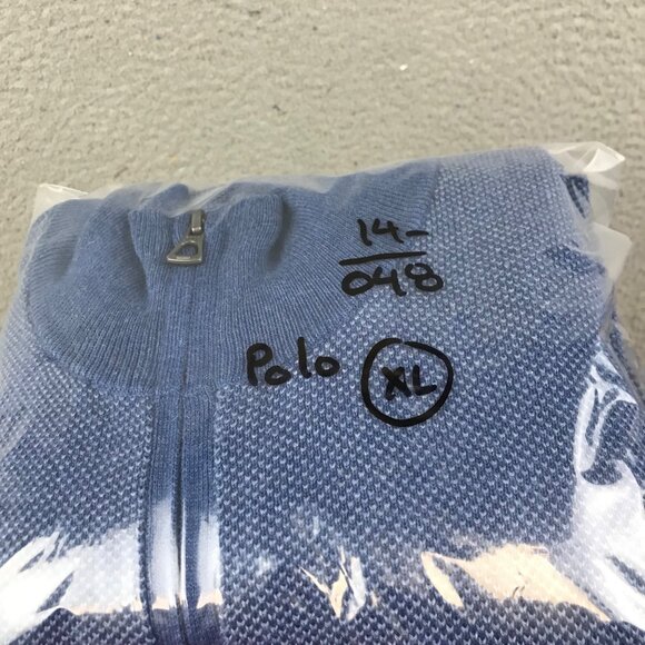 Polo Ralph Lauren Mens Blue Zip-Up Sleeveless Sweater Vest Size XL Cotton - Picture 9 of 9